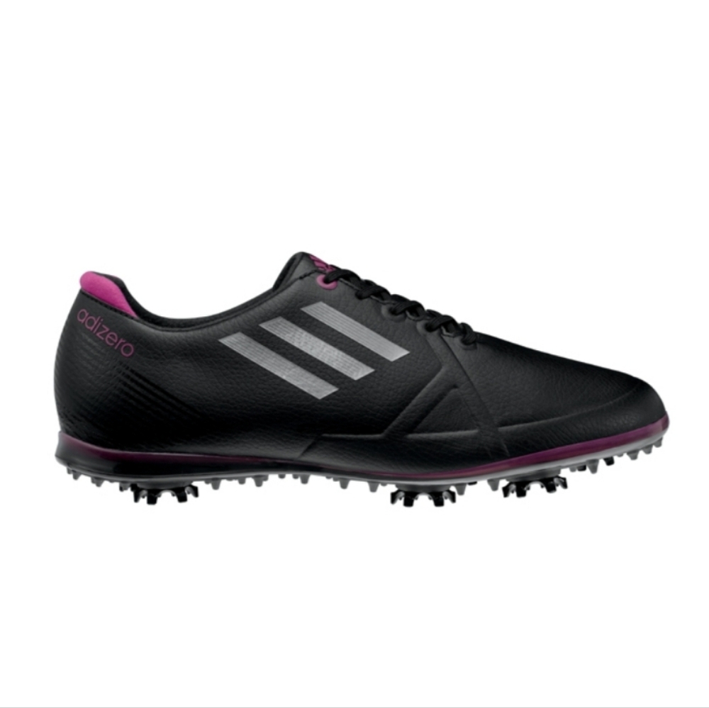 Adidas Women's Adizero Tour Golf Shoes, Black Gray Purple, Sz 7